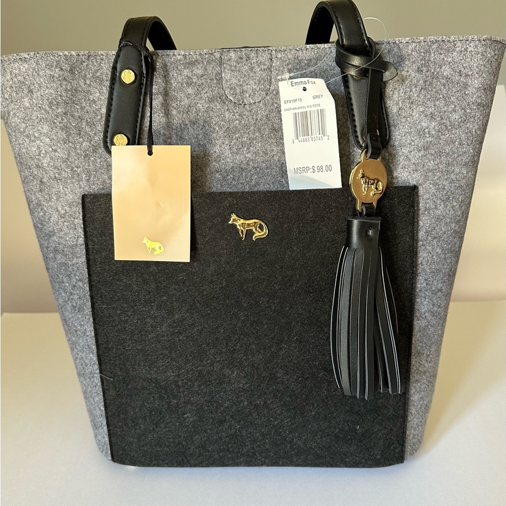 New Emma Fox Gray and Black Tote Bag